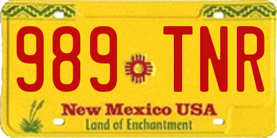 NM license plate 989TNR