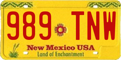 NM license plate 989TNW
