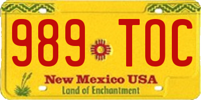 NM license plate 989TOC