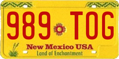 NM license plate 989TOG