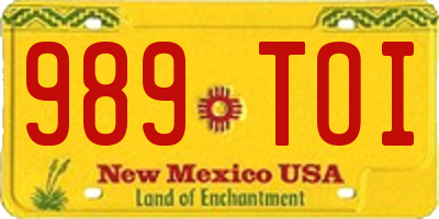NM license plate 989TOI