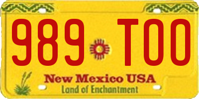 NM license plate 989TOO