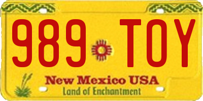 NM license plate 989TOY