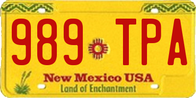 NM license plate 989TPA