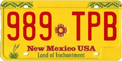 NM license plate 989TPB