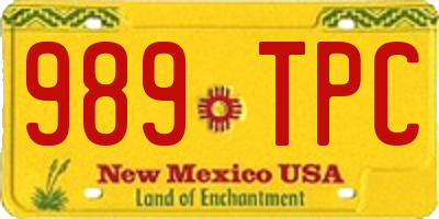 NM license plate 989TPC