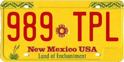 NM license plate 989TPL