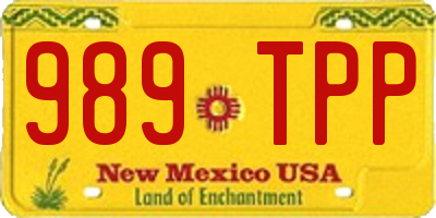 NM license plate 989TPP