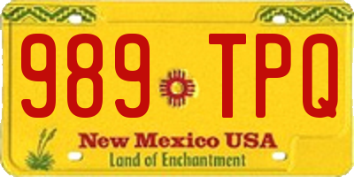 NM license plate 989TPQ