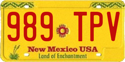 NM license plate 989TPV
