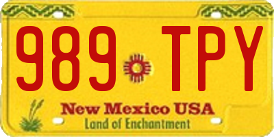 NM license plate 989TPY