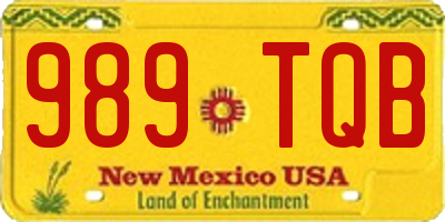 NM license plate 989TQB