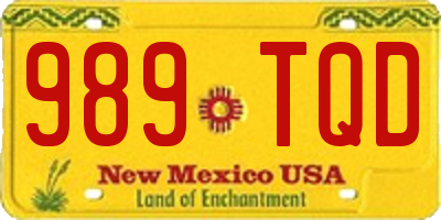 NM license plate 989TQD