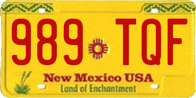 NM license plate 989TQF