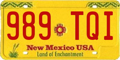 NM license plate 989TQI