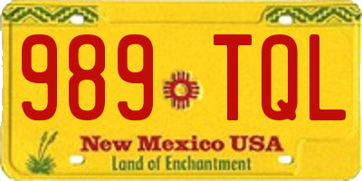 NM license plate 989TQL