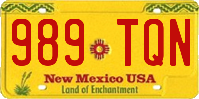 NM license plate 989TQN