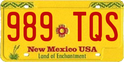 NM license plate 989TQS