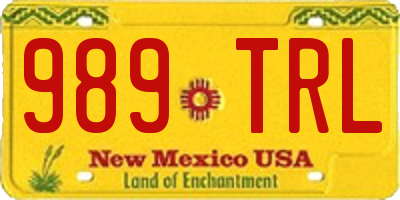 NM license plate 989TRL