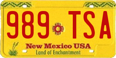 NM license plate 989TSA