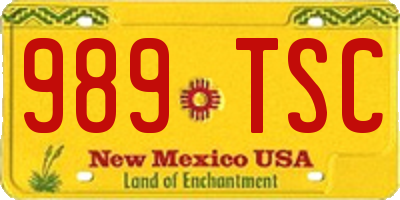 NM license plate 989TSC