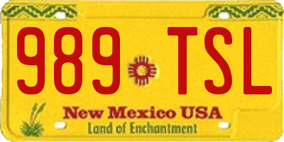 NM license plate 989TSL