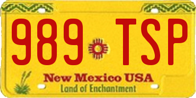 NM license plate 989TSP
