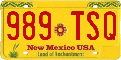 NM license plate 989TSQ