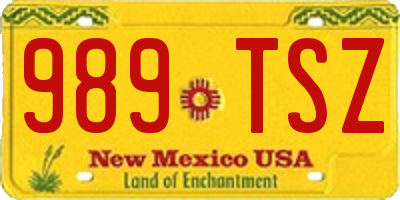 NM license plate 989TSZ