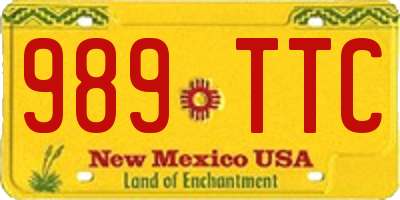 NM license plate 989TTC