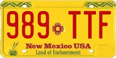 NM license plate 989TTF
