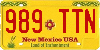 NM license plate 989TTN
