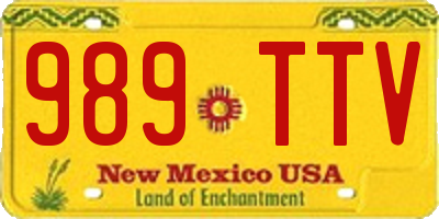 NM license plate 989TTV