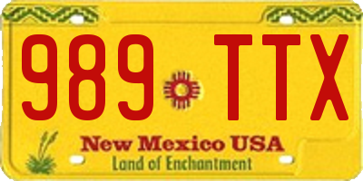 NM license plate 989TTX