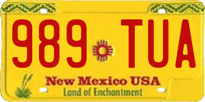 NM license plate 989TUA