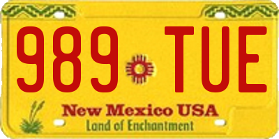 NM license plate 989TUE