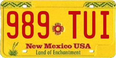 NM license plate 989TUI