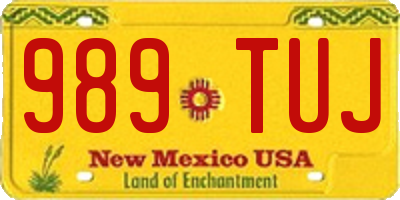 NM license plate 989TUJ