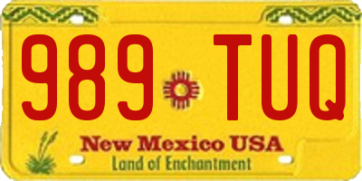 NM license plate 989TUQ