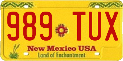 NM license plate 989TUX