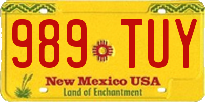 NM license plate 989TUY