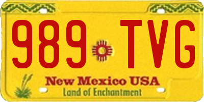 NM license plate 989TVG