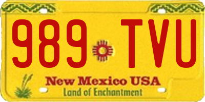 NM license plate 989TVU