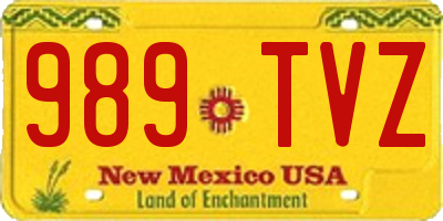 NM license plate 989TVZ