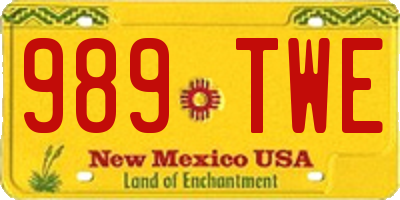 NM license plate 989TWE