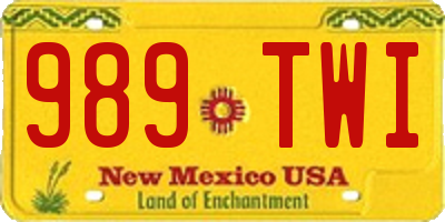 NM license plate 989TWI