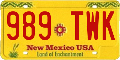 NM license plate 989TWK