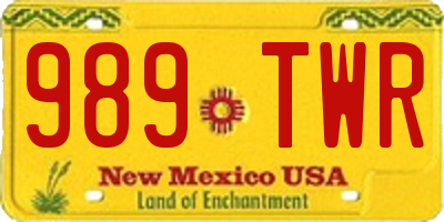 NM license plate 989TWR