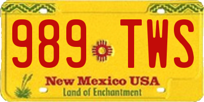 NM license plate 989TWS