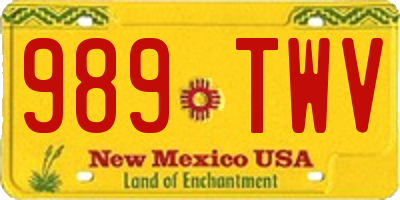 NM license plate 989TWV